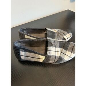 TOMS Women's Plaid Slip On Casual Shoes W 8.5